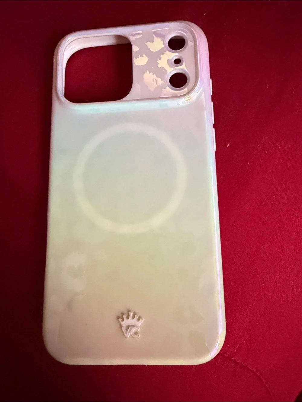 Iridescent White Phone Case with MagSafe Compatibility